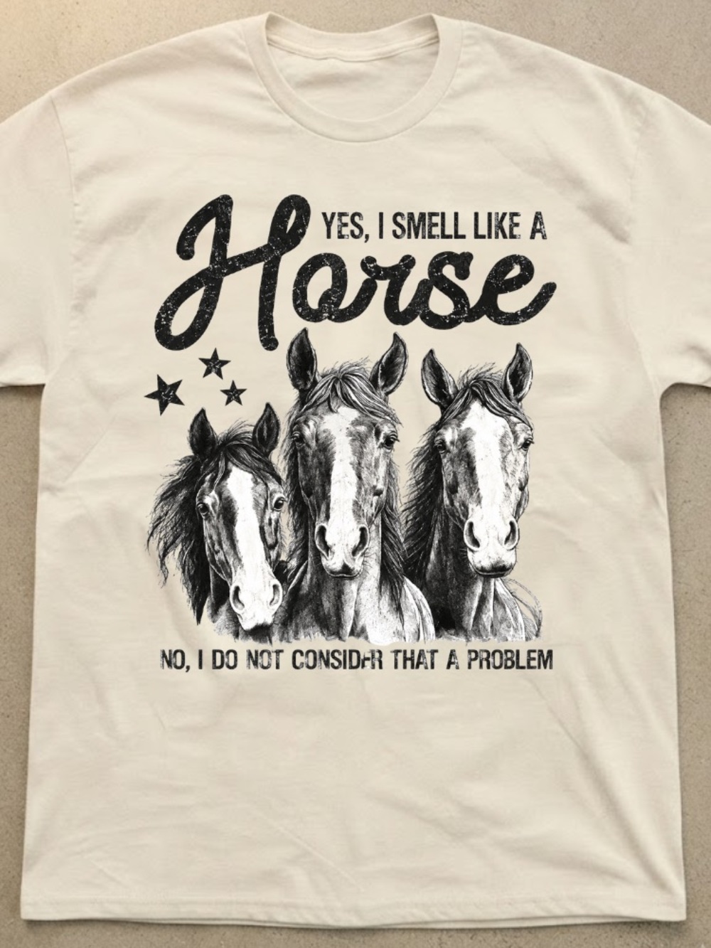 Like A Horse Animals Equestrian Vintage White T-Shirt
